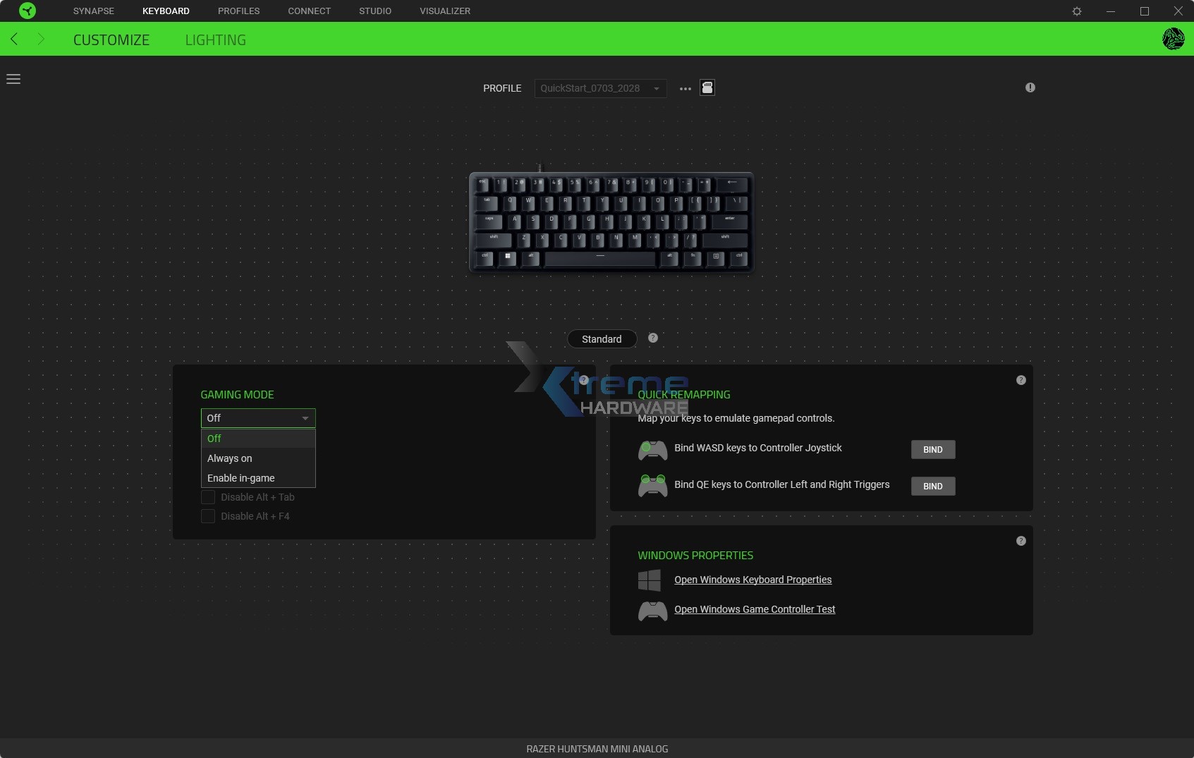 Razer Synapse Huntsman Mini Analog 9 11a13